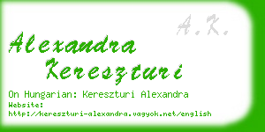 alexandra kereszturi business card